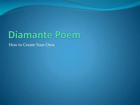 Ppt Diamante Poem Powerpoint Presentation Free Download Id2030382