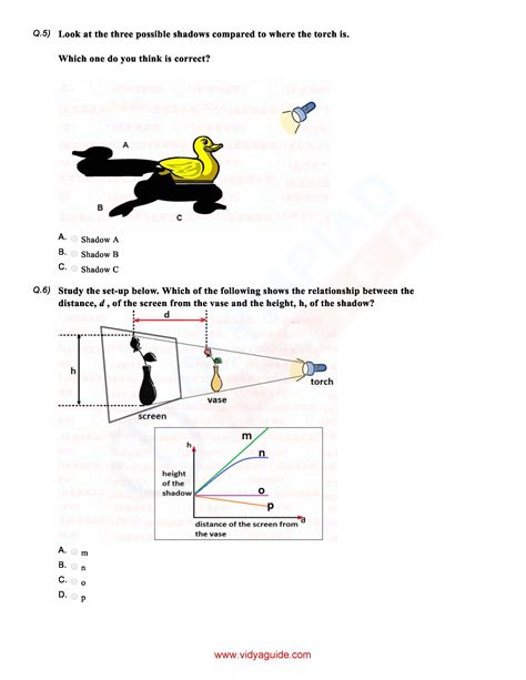 Class 6 Science Light Shadows And Reflections Worksheet 03 Science