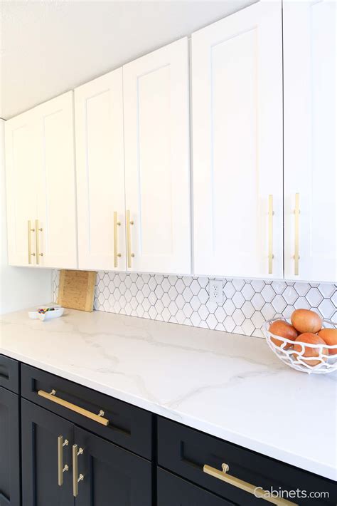 Classic Black & White Galley Kitchen with Gold Hardware - Cabinets.com