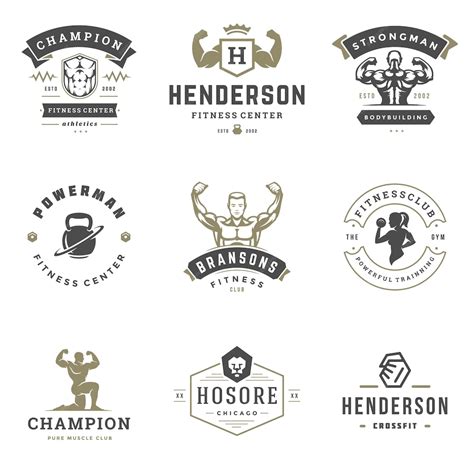 Premium Vector Fitness Center And Sport Gym Logos And Badges Design