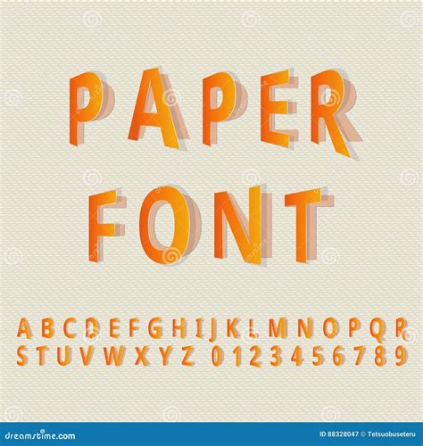Paper Font Stock Vector Illustration Of Object Character 88328047
