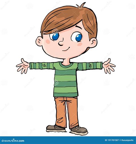 Boy With His Arms Outstretched Stock Vector Illustration Of Human