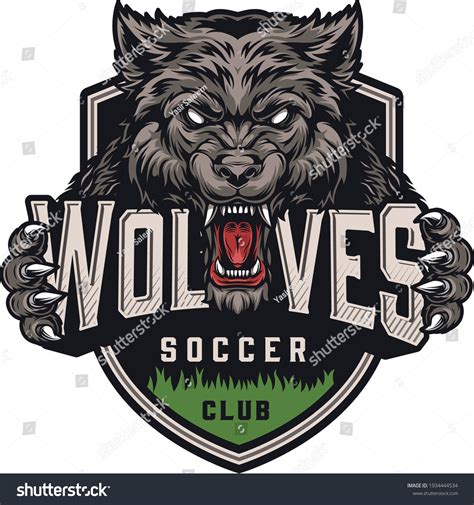 Wolf Soccer Club Team Logo Sports Stock Vector Royalty Free 1934444534