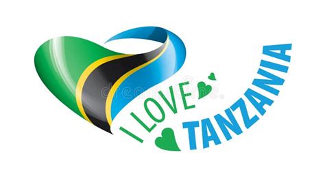 National Flag Of The Tanzania In The Shape Of A Heart And The