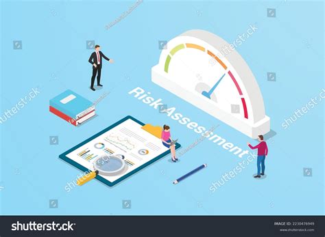 Risk Assessment Concept Speedometer People Graph Stock Vector Royalty