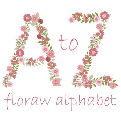 Collection of vector english abc in vintage style with swirls. Flower alphabet clipart, Pink floral letters, Flower ...