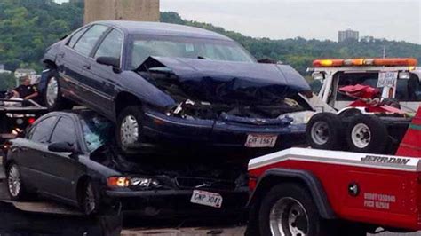 Car Lands Atop Another In Western Hills Viaduct Crash