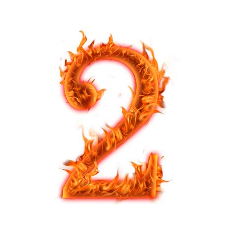 2 Nummer Zwei Feuerbuchstaben Icon Design 8489847 Png