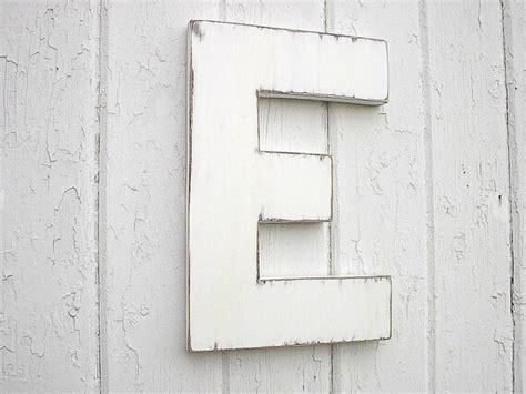 Distressed Wooden Letters 12 Block Style E Shabby Chic