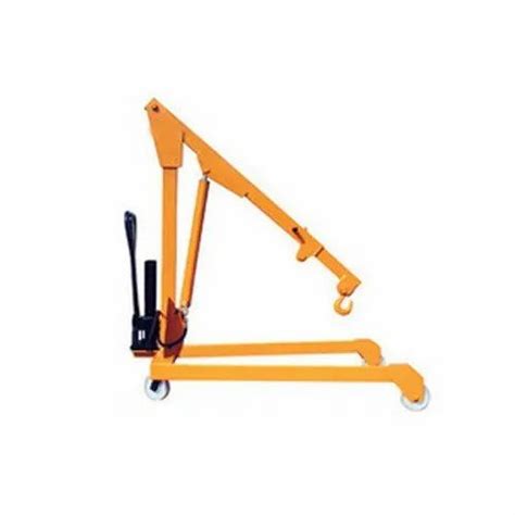 Yellow Manual Hydraulic Portable Jib Crane Max Height 8 Feet