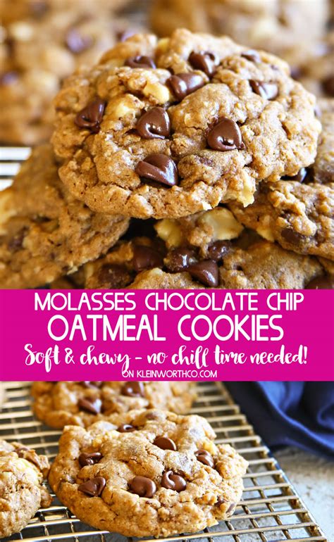 Set oven at 350 degrees. Molasses Chocolate Chip Oatmeal Cookies - Kleinworth & Co