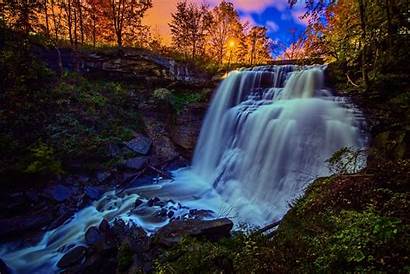 Ohio Waterfall Sunset Falls Hdr Wallpapers Brandywine