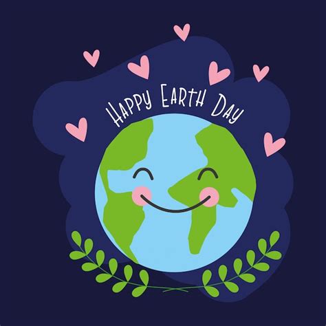 Happy Earth Day Card Premium Vector