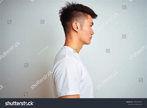 Young Asian Chinese Man Wearing Tshirt Stock Photo 1447335392