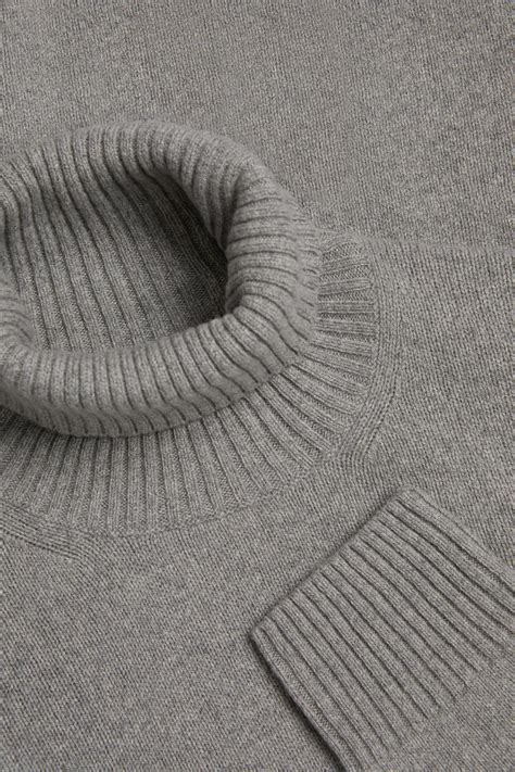 Grey Cashmere Roll Neck Recycled Cashmere Asket