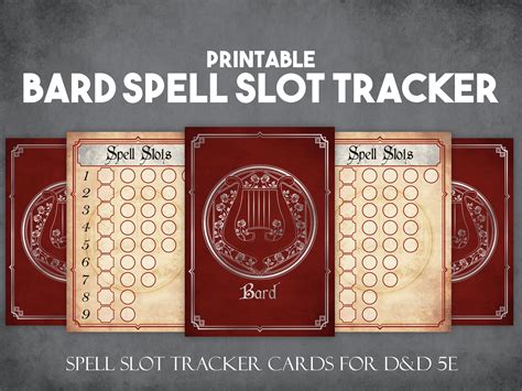 Dnd Bard Spell Slot Tracker Cards Instant Download And Print Etsy Israel