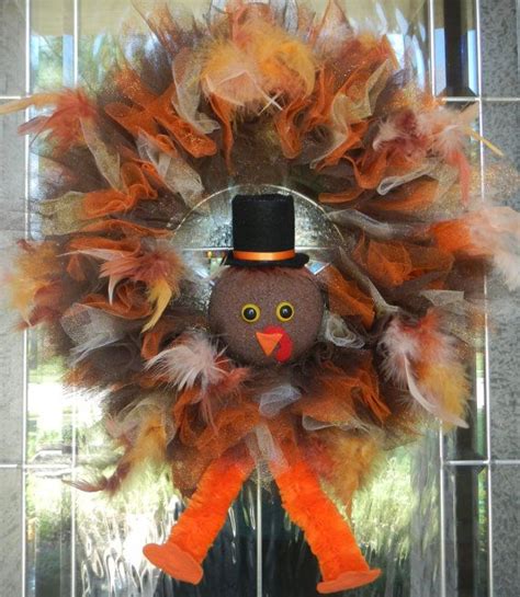 Thanksgiving Turkey Wreath By Craftycrystaldesigns On Etsy