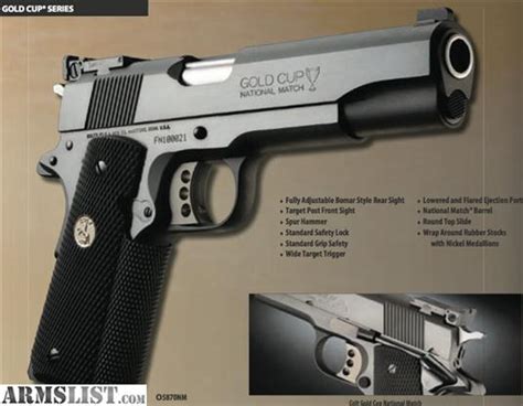 Armslist For Sale New Colt Gold Cup National Match 45 Acp O5870nm