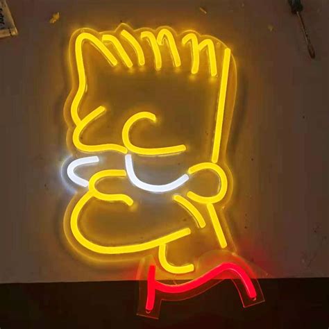 Bart Simpson Neon Sign The Simpsons Led Neon Sign Cartoon Etsy
