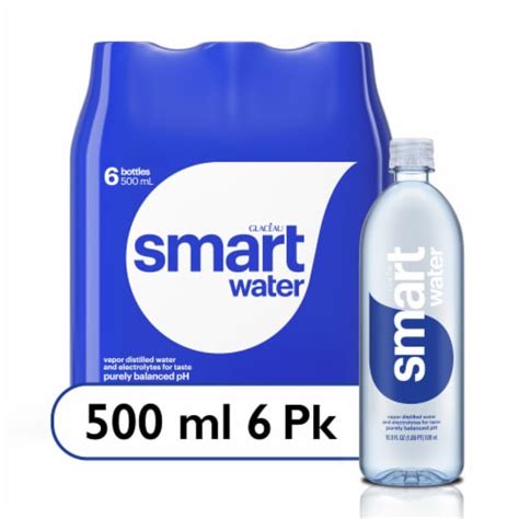 Smartwater Vapor Distilled Electrolyte Premium Water Bottles 6 Ct 16