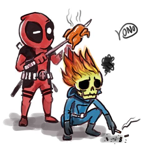 Ghost Rider And Deadpool By Konolau On Deviantart
