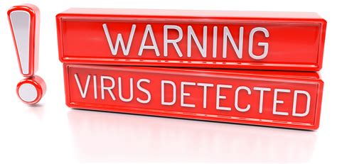 Warning Virus Detected 3d Banner Isolated On White Background