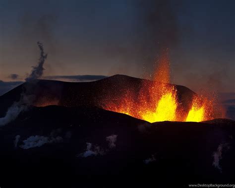 Download Wallpapers 3840x2160 Volcano Eruption Night Lava