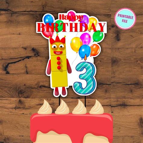 Numberblocks Cake Topper Printable Number Blocks Topper Number Blocks Birthday Decor