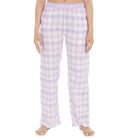 Ladies Woven Pajama Bottoms Check Cotton Blend Lounge Pjs Pants Pajamas