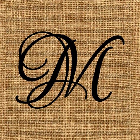 Monogram Initial Letter M Letter Clip Art Letter Decal