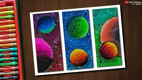 Galaxies Drawing With Oil Pastels Step By Step