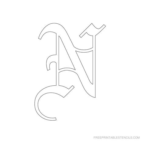 Printable Old English Alphabet Stencil N Calligraphy Fonts Alphabet Printable Alphabet Letters
