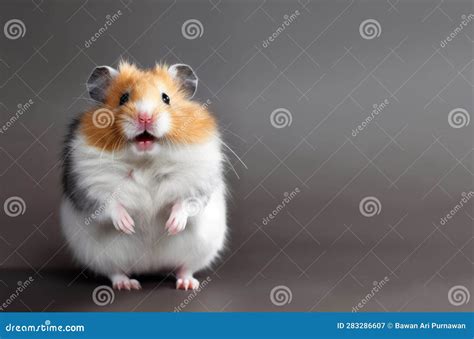 Cute Hamster Looking At Camera Front View Stock Illustration