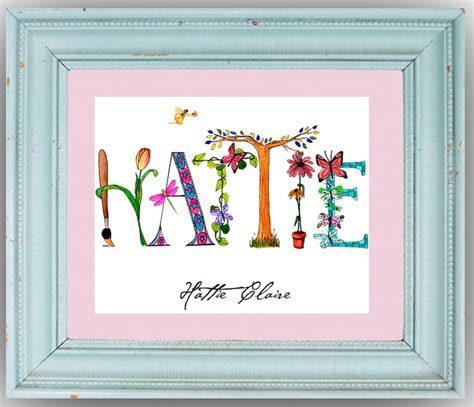 11x14 Matted Personalized Name Art Etsy