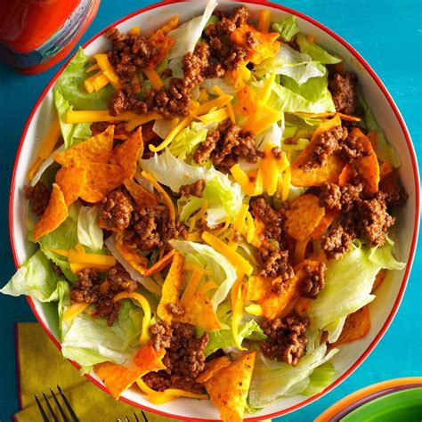 Easy Ground Beef Taco Salad Recipe How To Make It Taste Of Home