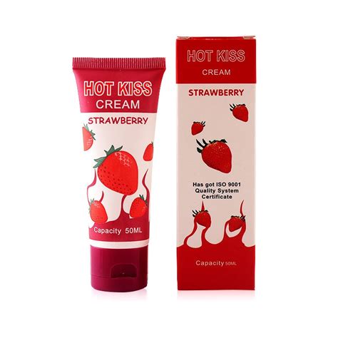Pc Hot Kiss Strawberry Flavored Edible Lubricant Intercourse Male Female Cream Oral Sex