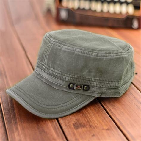 Solid And Washed Cotton Basic And Distressed Cadet Cap Military Army Style