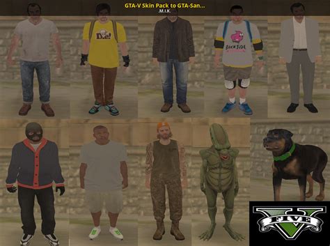 Gta V Skin Pack To Gta San Andreas Grand Theft Auto San Andreas Mods