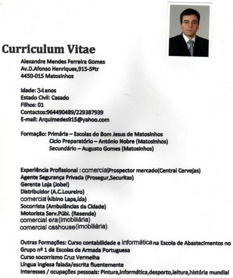 Curriculum Vitae Simples Pronto Avaré Guia Avaré Guia Oficial Da