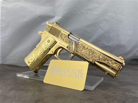 Black Rose Firearms Colt 24k Gold Plated Government 1911 Vines And