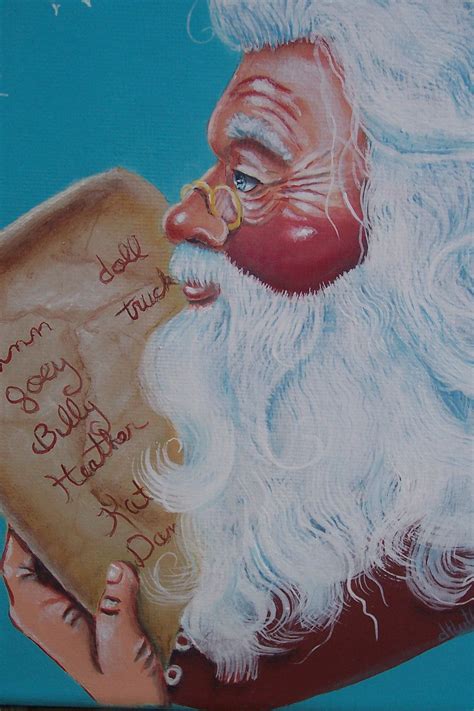 Original Santa Painting On Canvas Folk Art By Creativelyjuiced 2100