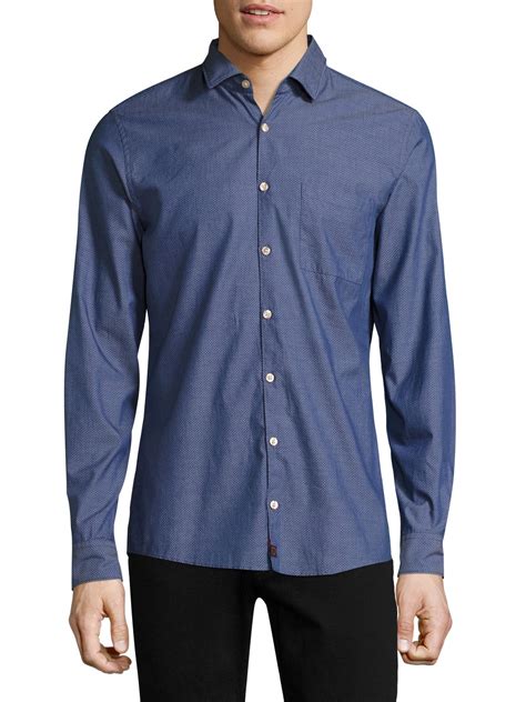 Lyst Strellson Samias Cotton Casual Button Down Shirt In Blue For Men