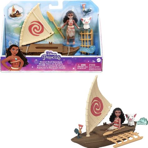 Buy Mattel Disney Princess Moana Small Doll And Boat Playset With Floating Boat Vehicle And 2