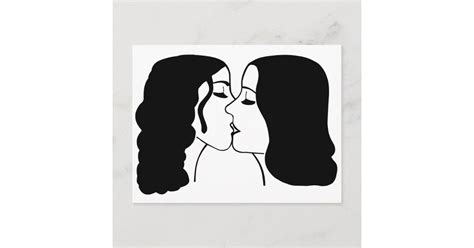 lesbian kiss postcard zazzle