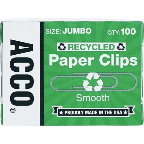 Acco Recycled Paper Clips Paper Clips Acco Brands Corporation