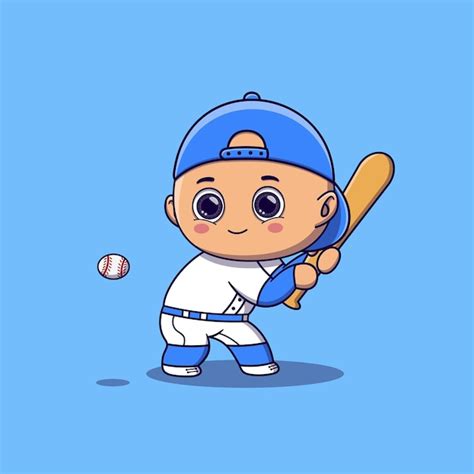 Premium Vector Boy Playing Baseball Cartoon Vector
