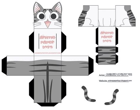 Paper Toy De Chi Anime Crafts 3d Paper Crafts Cat Crafts Paper Toys
