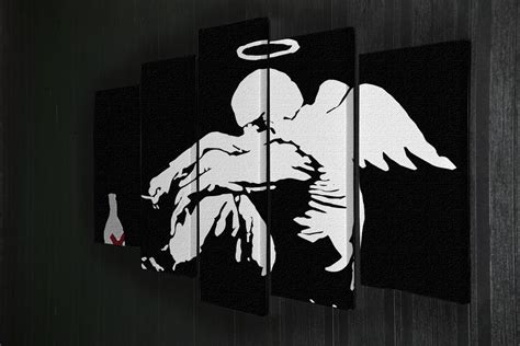 Banksy Fallen Angel 5 Split Panel Canvas Canvas Art Rocks