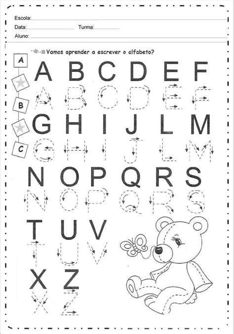 Alfabeto Pontilhado Para Imprimir → Letra Bastão E Cursiva Atividades