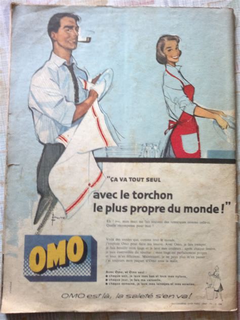 1959 Magazine Pour Vous Madame Pub Pour La Lessive Omo Avec Le Torchon Le Plus Propre